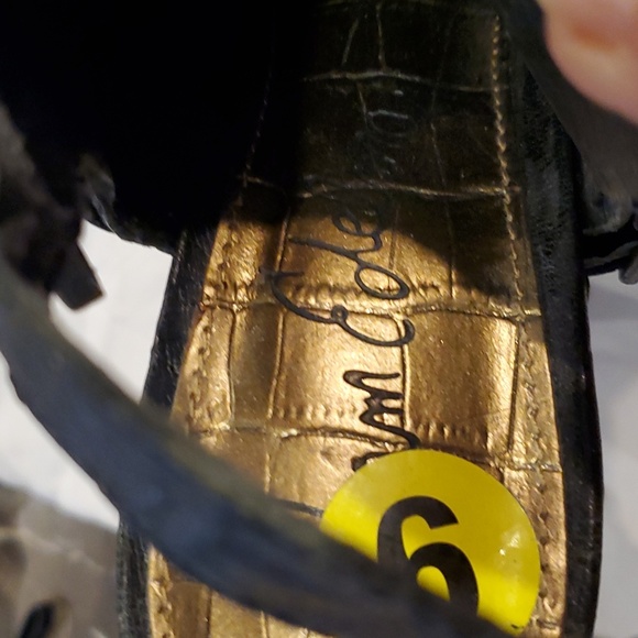 Sam Edelman Black Leather Fritz Wedge Size 9 - Picture 4 of 15